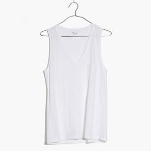 [NWT] Madewell V Neck Pocket Tank in White